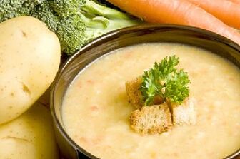 milk soup with croutons against gastritis