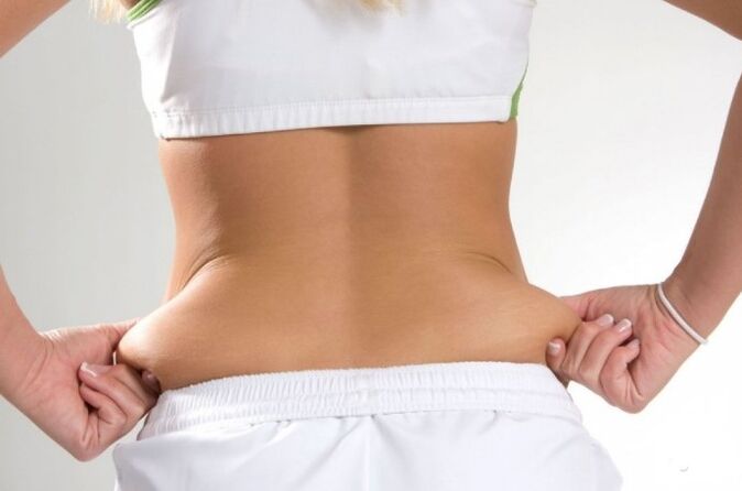 Fat on the stomach and on its side